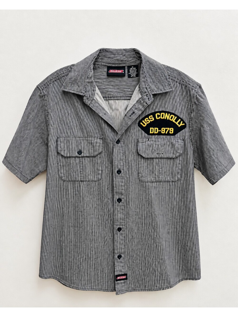 USN USS Conolly DD-979 Dickies Hickory Work Shirt XL